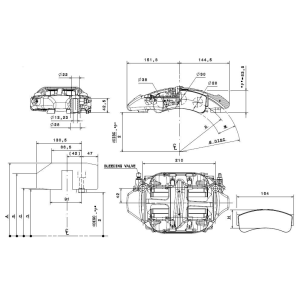 Brembo Racing 6 Kolben Karbon Sattel + valve XA8J113