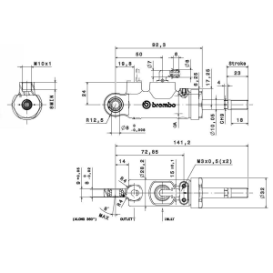 Brembo Racing Master Hauptbremszylinder 19mm XB2B513