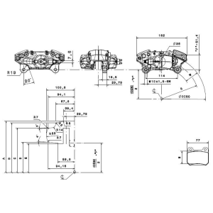 Brembo Racing 2 Kolben Sattel XA6L611