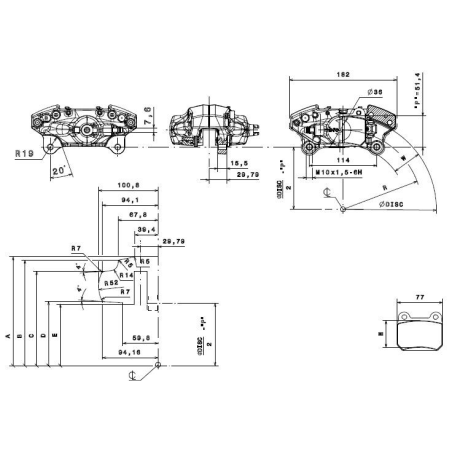 Brembo Racing 2 Kolben Sattel XA6L611