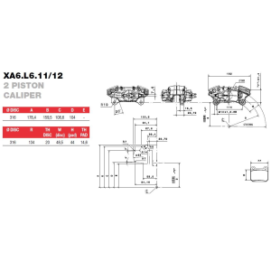 Brembo Racing 2 Kolben Sattel XA6L612