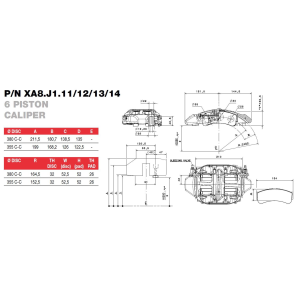 Brembo Racing 6 Kolben Karbon Sattel + valve XA8J113