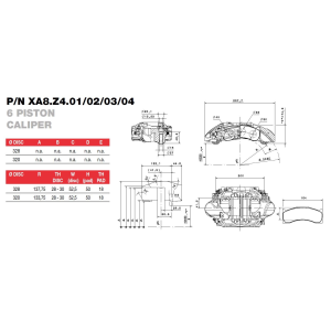 Brembo Racing 6 Kolben Rallyraid XA8Z401