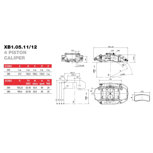 Brembo Racing 4 Kolben Sattel XB10511