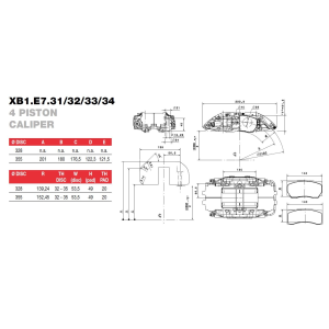Brembo Racing 4 Kolben Sattel XB1E732